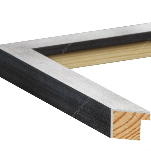 Srebrna ramka z ciemnym przetarciem - 2