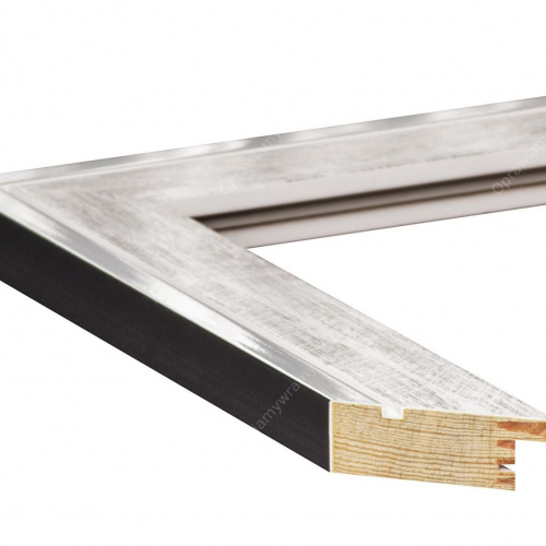 Srebrnobiała przecierana ramka - 2