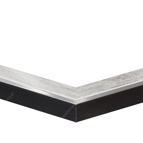 Srebrnobiała przecierana ramka - 4