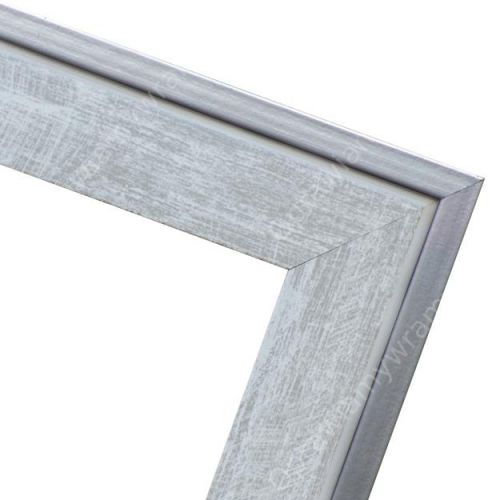 Srebrnobiała przecierana ramka