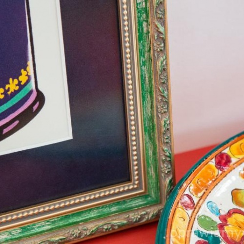 Zielona ramka z ozdobnikiem - 2