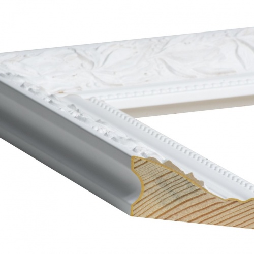 Biała matowa ramka liście - 2