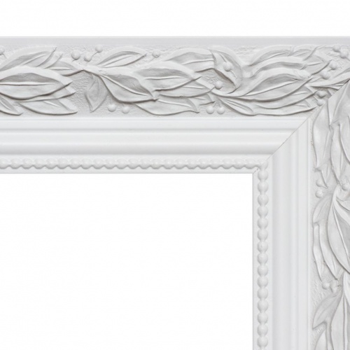 Biała matowa ramka liście - 4