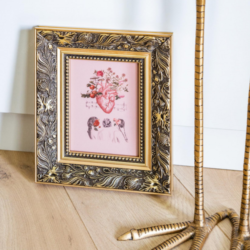 Bogato zdobiona złota ramka makówka - 11