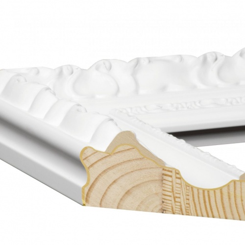 Biała rama z ornamentem do lustra - 2