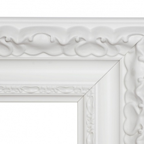 Biała rama z ornamentem do lustra - 3