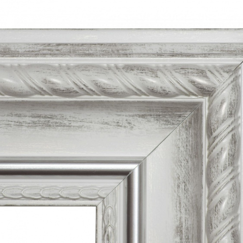 Biała przecierana na srebro rama - 3