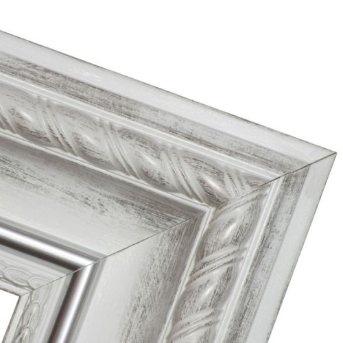 Biała przecierana na srebro rama