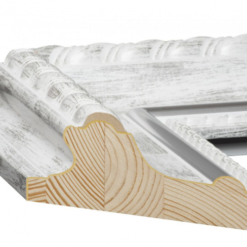 Biała przecierana na srebro rama - 2