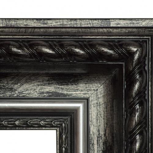 Czarna przecierana na srebro rama - 3