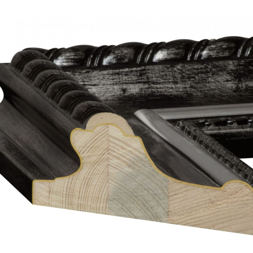 Czarna przecierana na srebro rama - 2