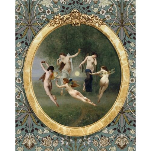 Kolaż "Taniec" oprawiawiony w złotą ramę A3 - 2